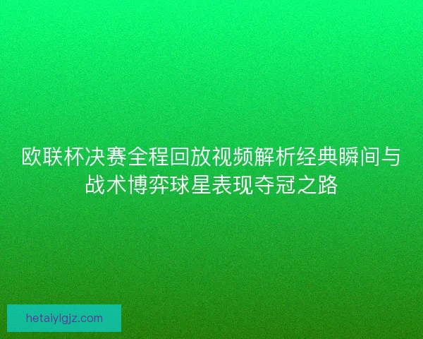欧联杯决赛全程回放视频解析经典瞬间与战术博弈球星表现夺冠之路