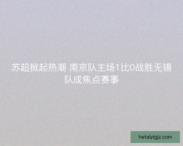 苏超掀起热潮 南京队主场1比0战胜无锡队成焦点赛事